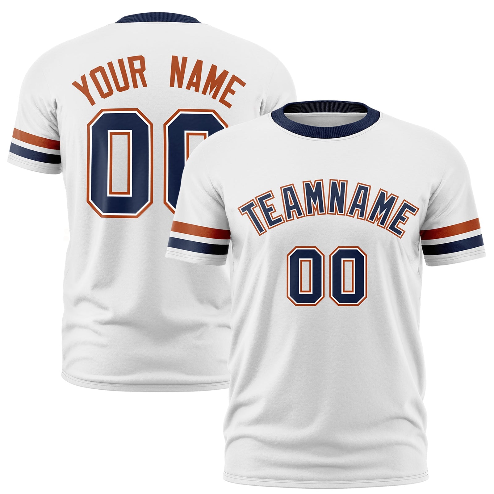 Custom White Navy Classic Style Stripe Fashion T-shirt| KXKSHOP