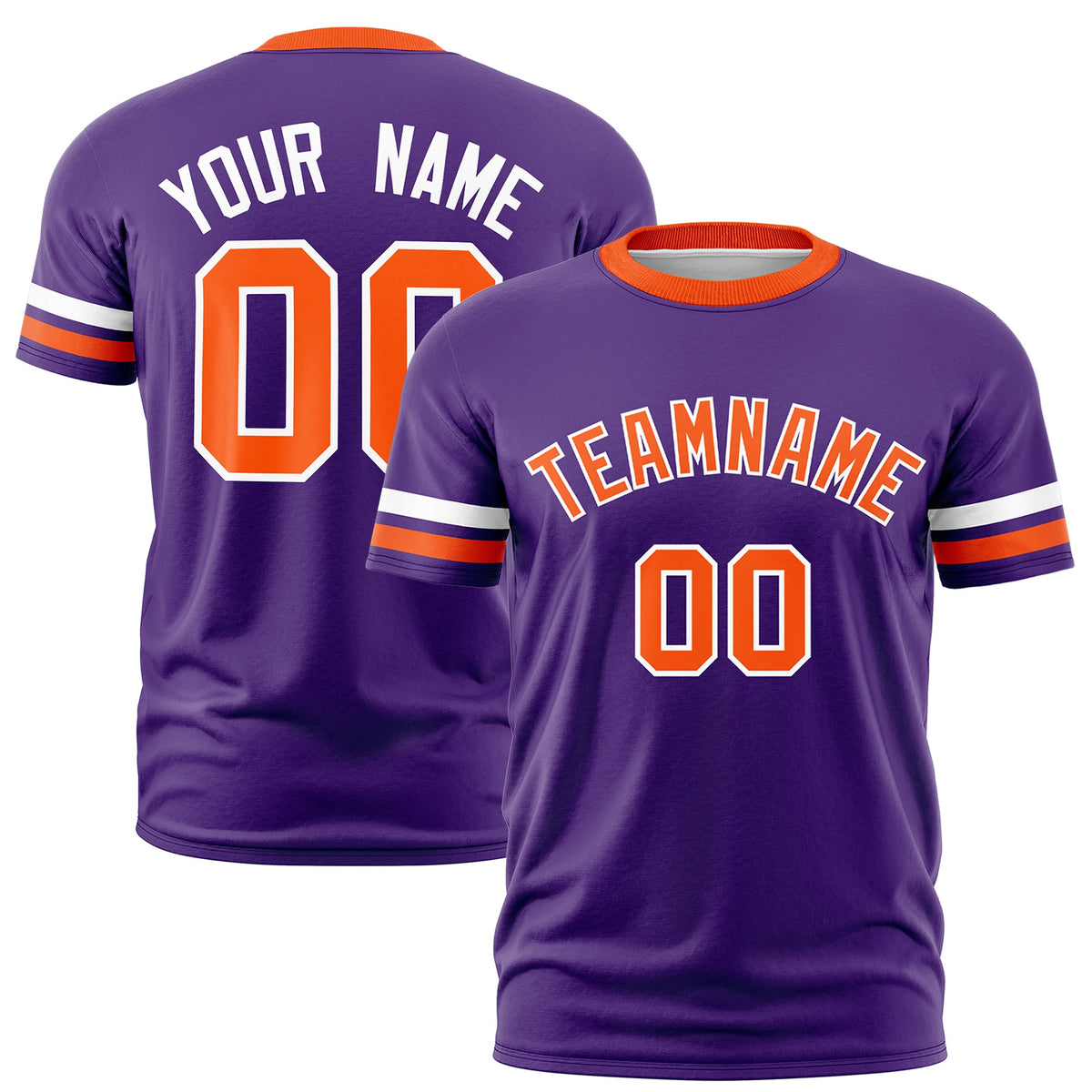Custom Purple Orange Classic Style Stripe Fashion T-shirt| KXKSHOP