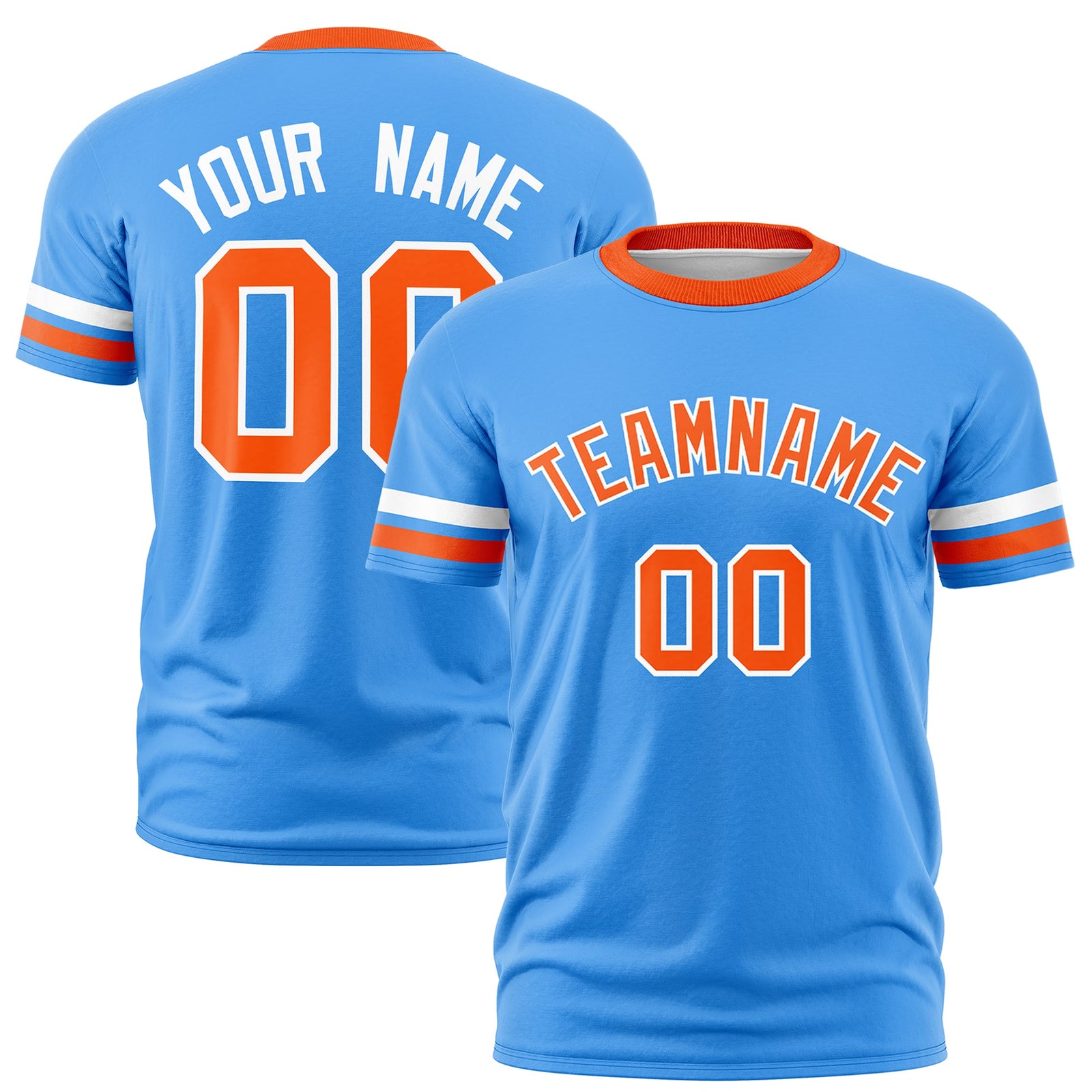 Custom Aqua Orange Classic Style Stripe Fashion T-shirt| KXKSHOP