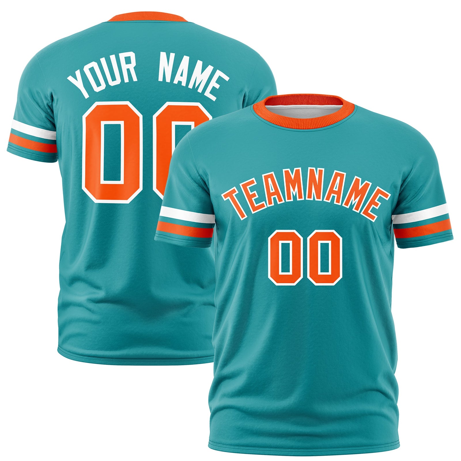 Custom Powder Blue Orange Classic Style Stripe Fashion T-shirt| KXKSHOP