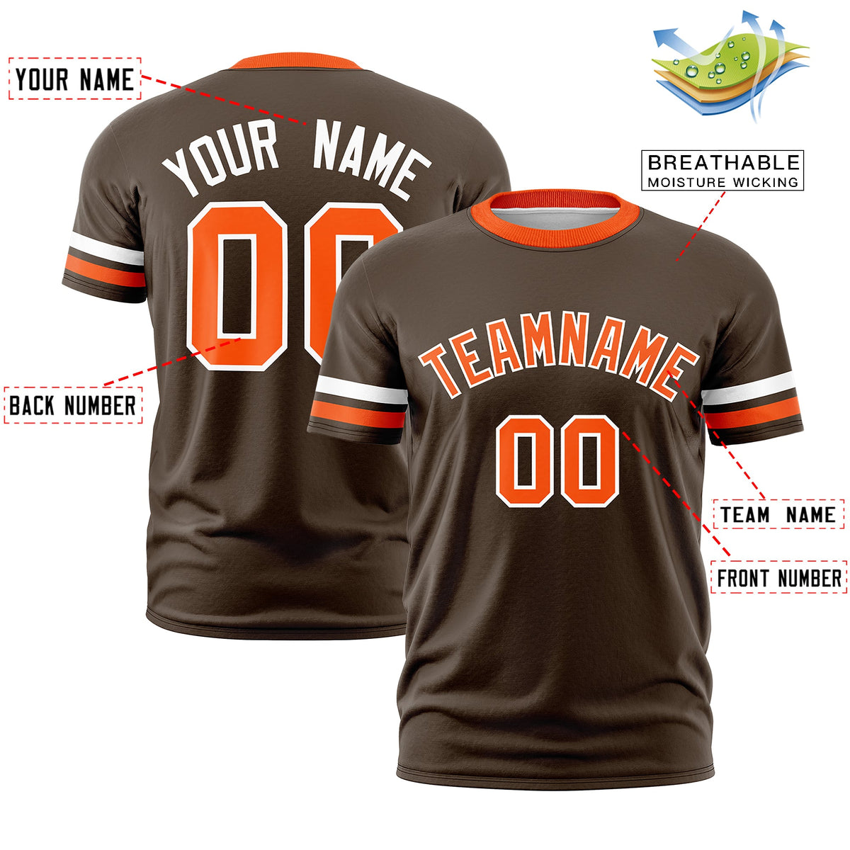 Custom Brown Orange Classic Style Stripe Fashion T-shirt| KXKSHOP