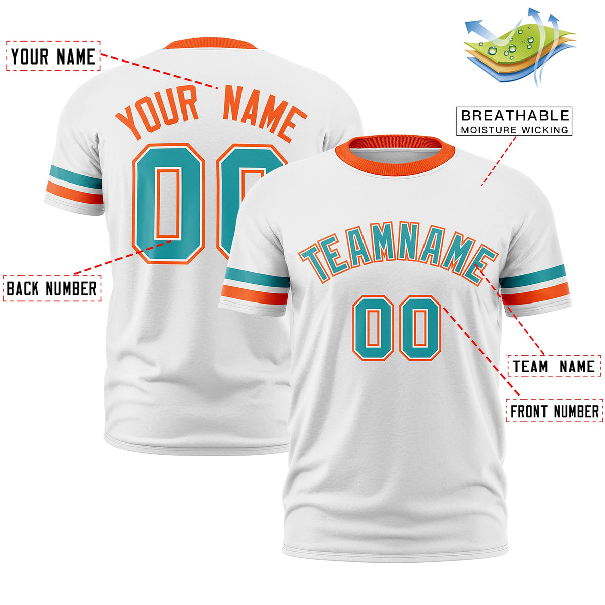 Custom White Orange Classic Style Stripe Fashion T-shirt| KXKSHOP