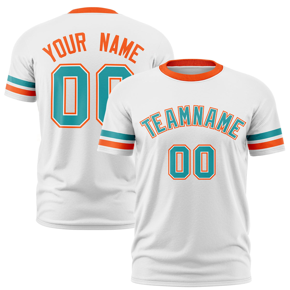 Custom White Orange Classic Style Stripe Fashion T-shirt| KXKSHOP