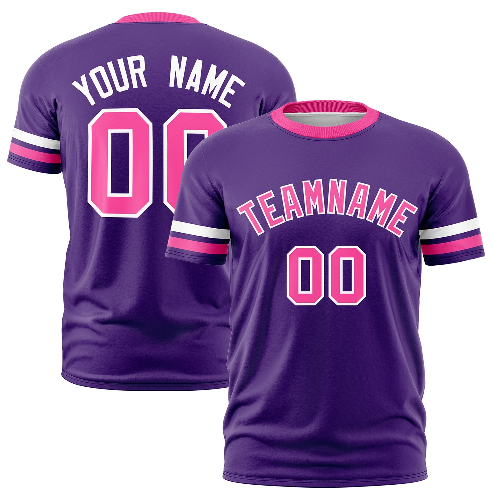 Custom Purple Pink Classic Style Stripe Fashion T-shirt| KXKSHOP