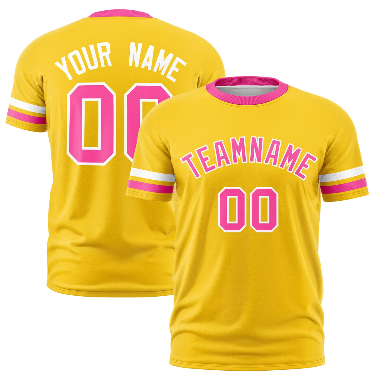 Custom Gold Pink Classic Style Stripe Fashion T-shirt| KXKSHOP