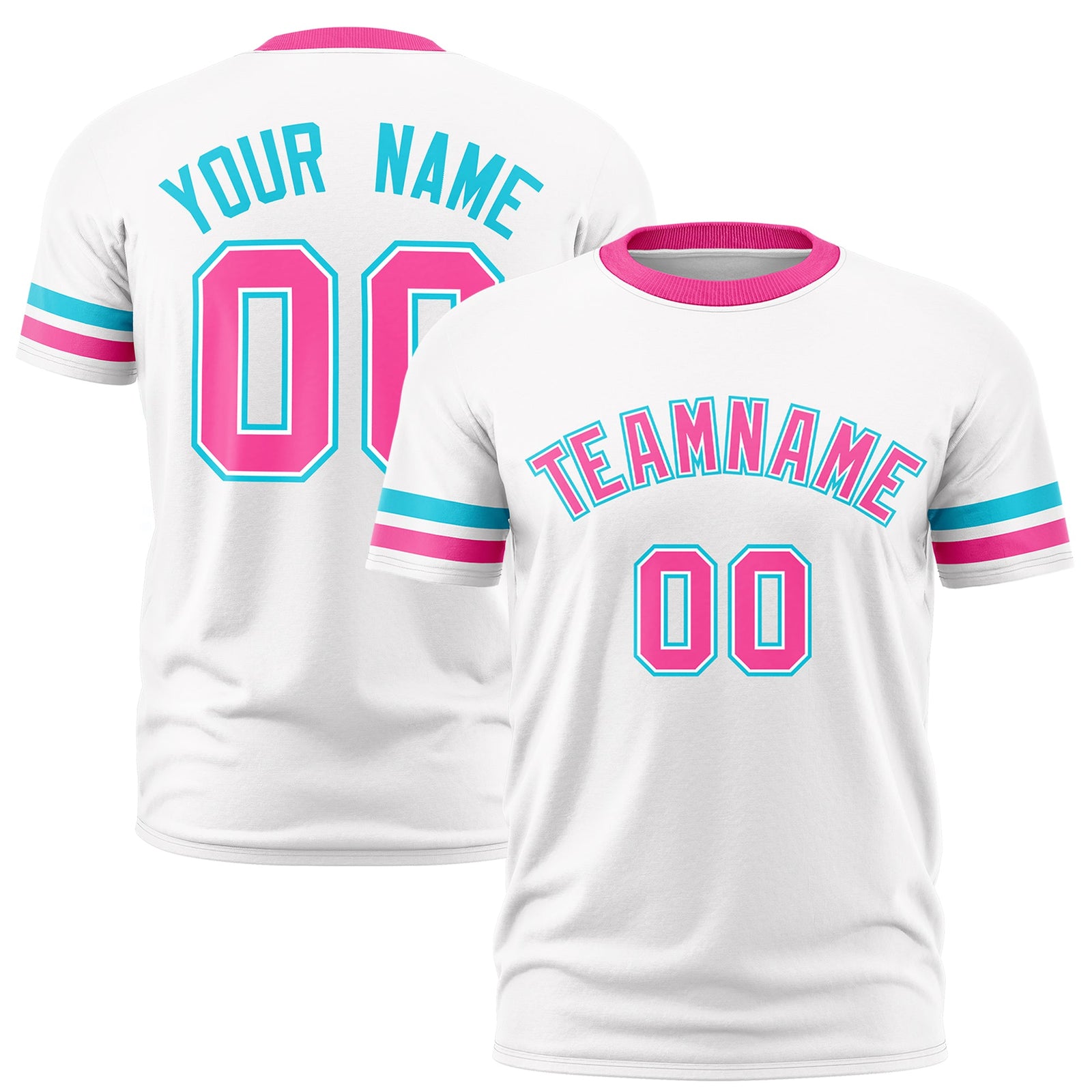 Custom White Pink Classic Style Stripe Fashion T-shirt| KXKSHOP