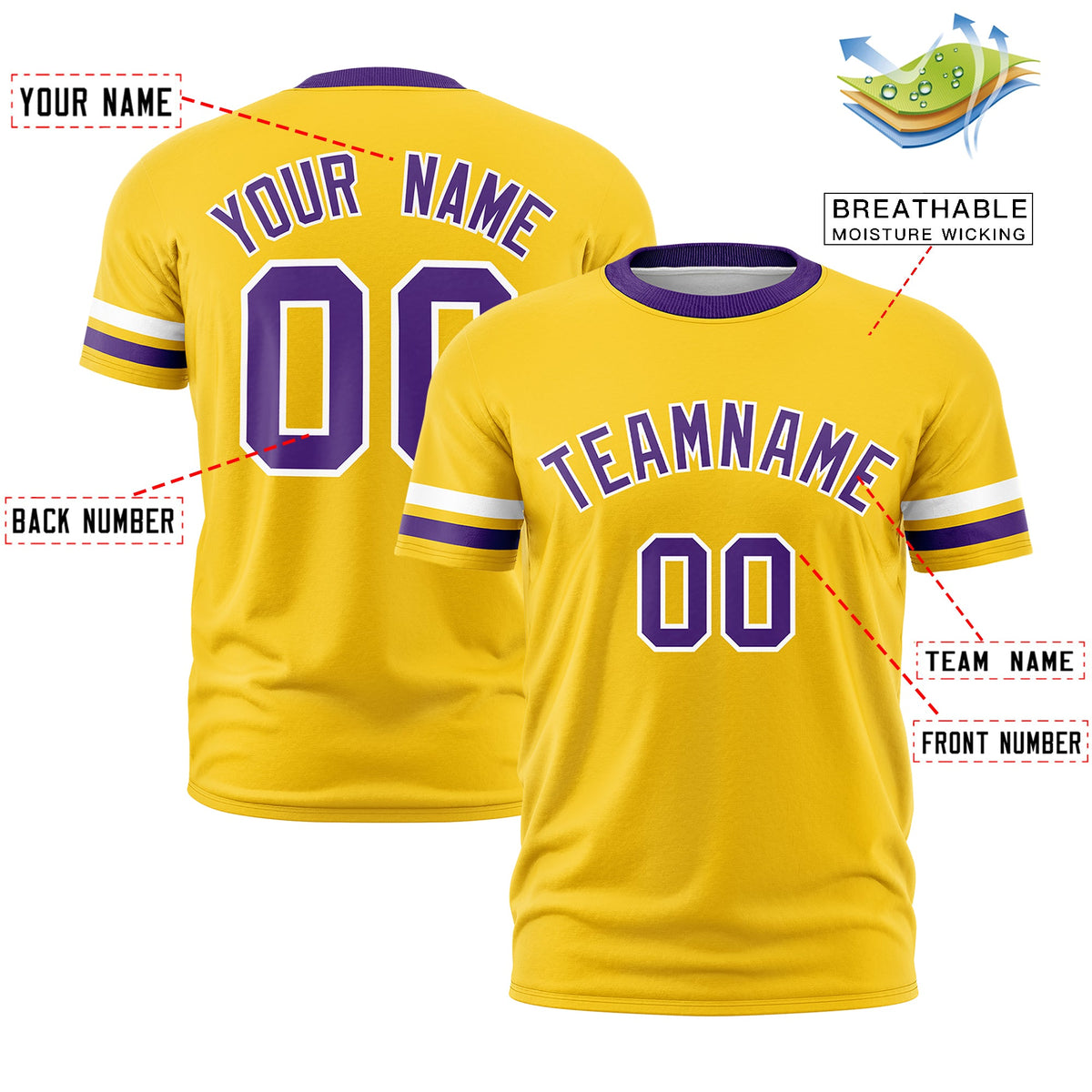 Custom Gold Purple Classic Style Stripe Fashion T-shirt| KXKSHOP
