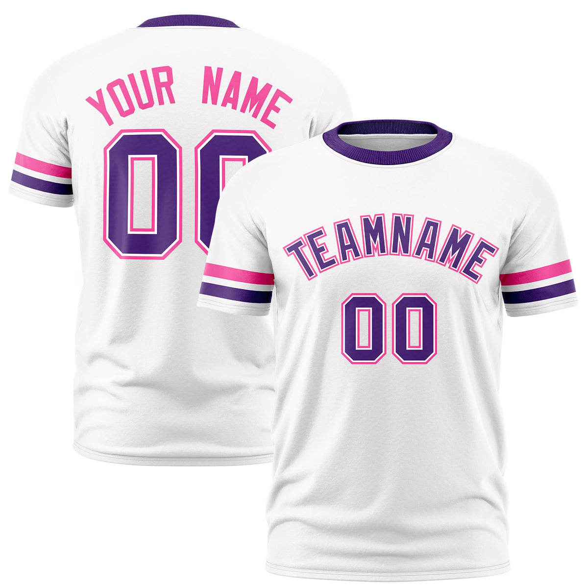 Custom White Purple Classic Style Stripe Fashion T-shirt| KXKSHOP