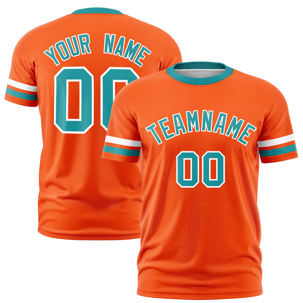 Custom Orange Aqua Classic Style Stripe Fashion T-shirt| KXKSHOP