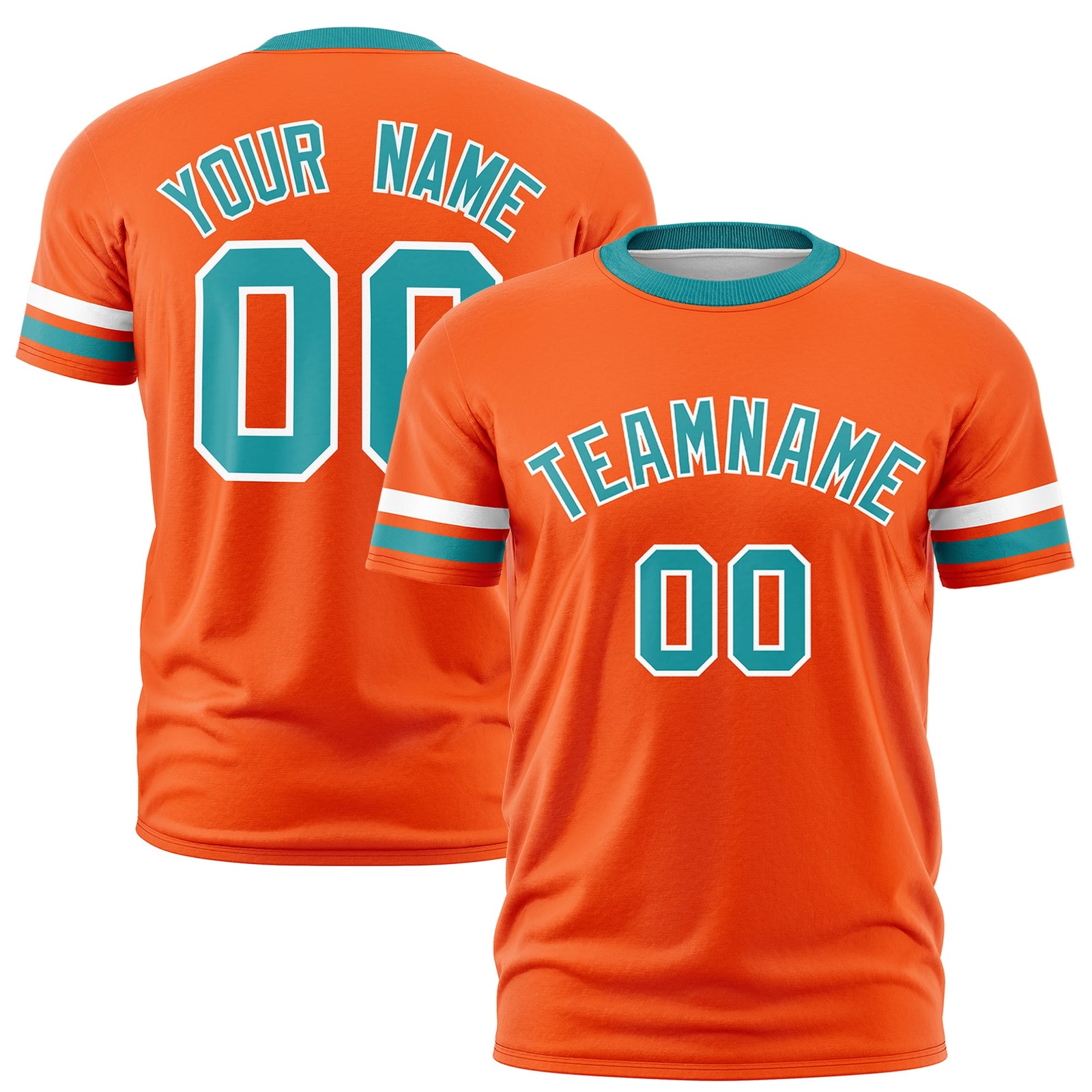 Custom Orange Aqua Classic Style Stripe Fashion T-shirt| KXKSHOP