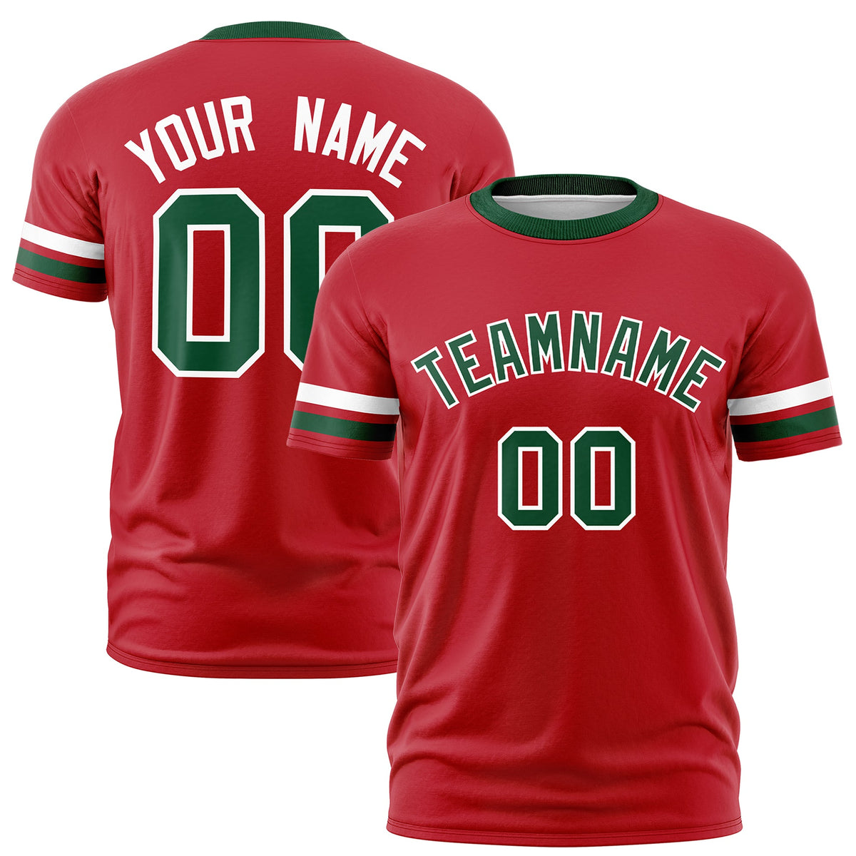 Custom Red Green Classic Style Stripe Fashion T-shirt| KXKSHOP