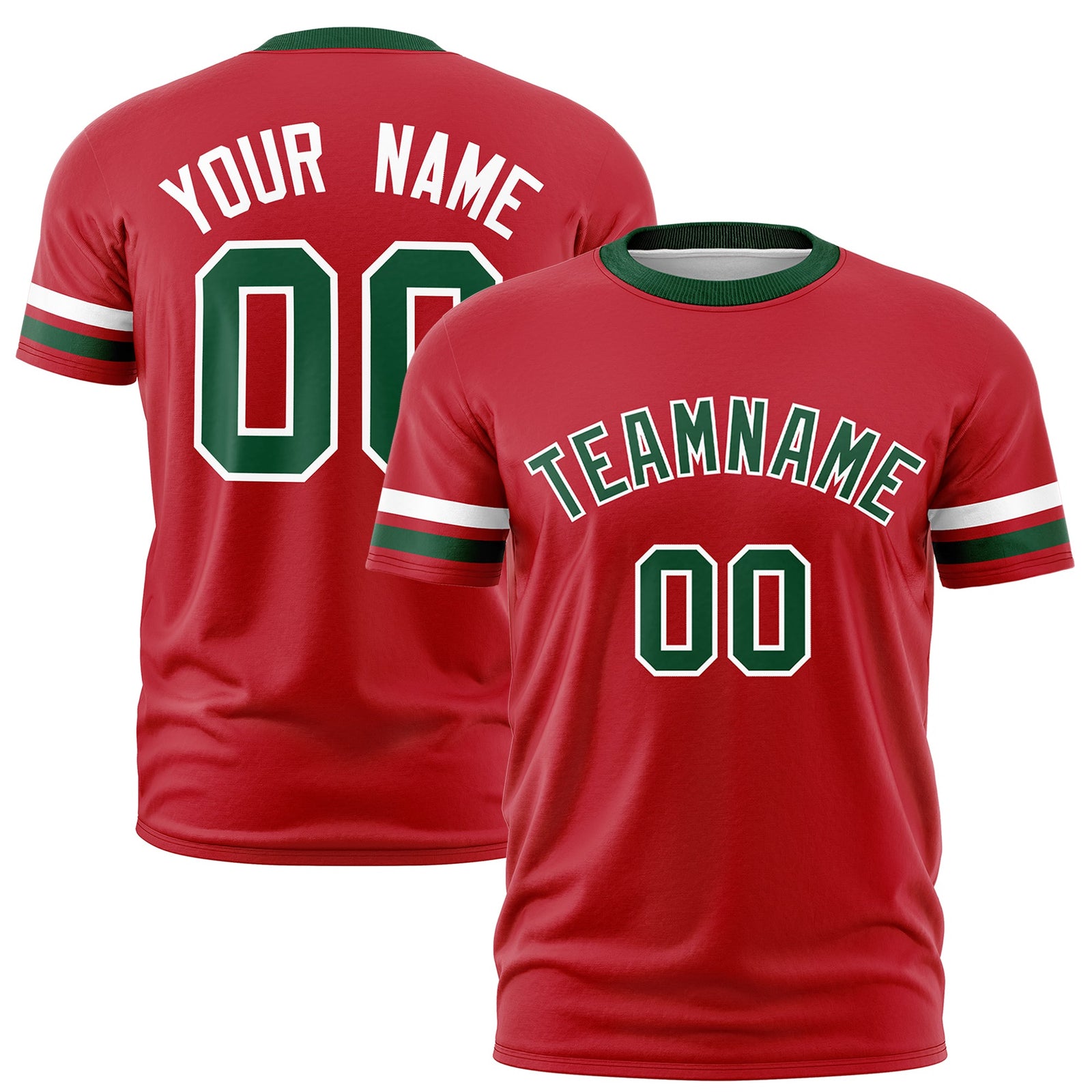 Custom Red Green Classic Style Stripe Fashion T-shirt| KXKSHOP