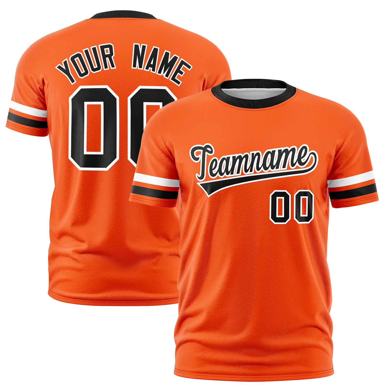 Custom Orange Black Classic Style Stripe Fashion T-shirt| KXKSHOP