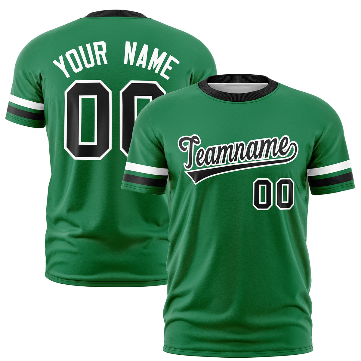 Custom Kelly Green Black Classic Style Stripe Fashion T-shirt| KXKSHOP