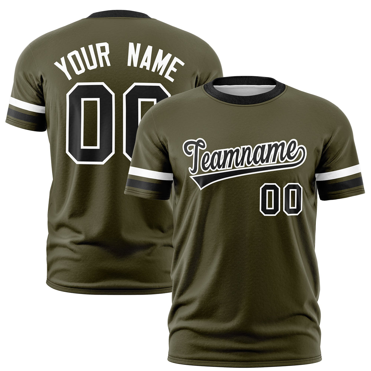 Custom Olive Black Classic Style Stripe Fashion T-shirt| KXKSHOP