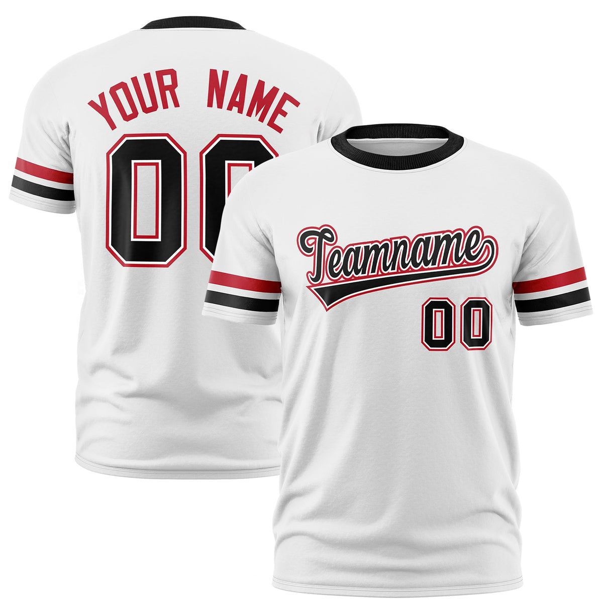 Custom White Black Classic Style Stripe Fashion T-shirt| KXKSHOP