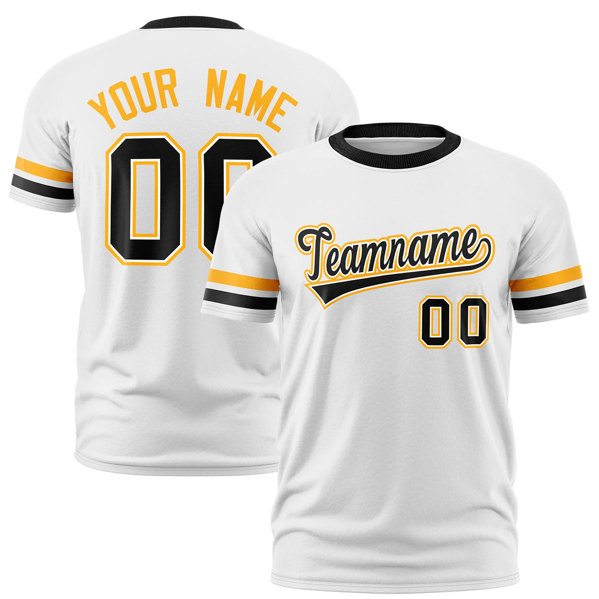 Custom White Black Classic Style Stripe Fashion T-shirt| KXKSHOP