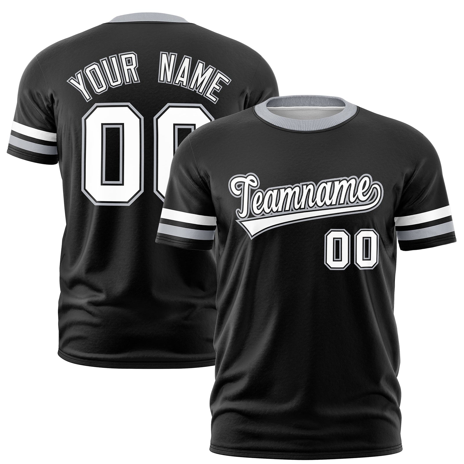 Custom Black Gray Classic Style Stripe Fashion T-shirt| KXKSHOP