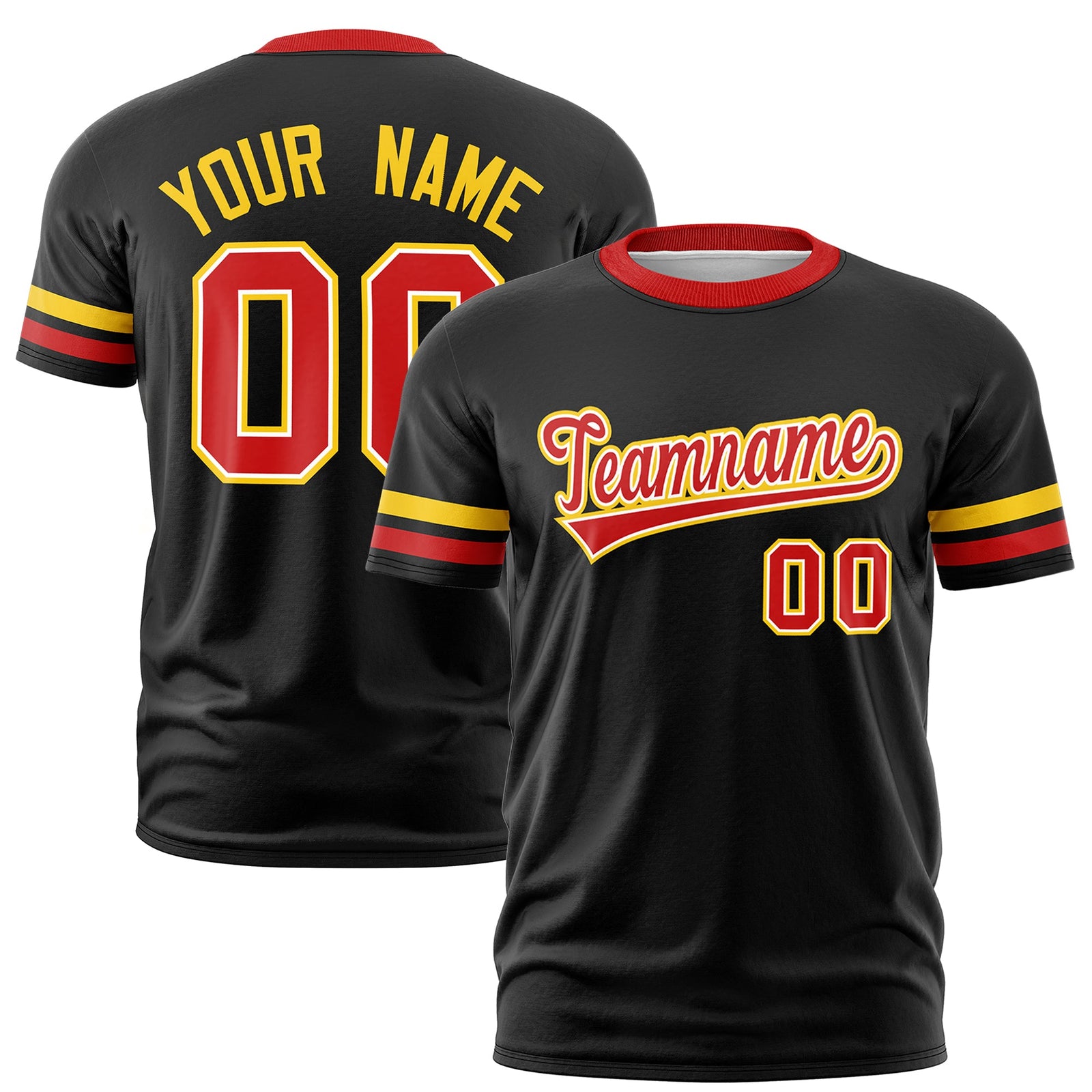 Custom Black Red Classic Style Stripe Fashion T-shirt| KXKSHOP
