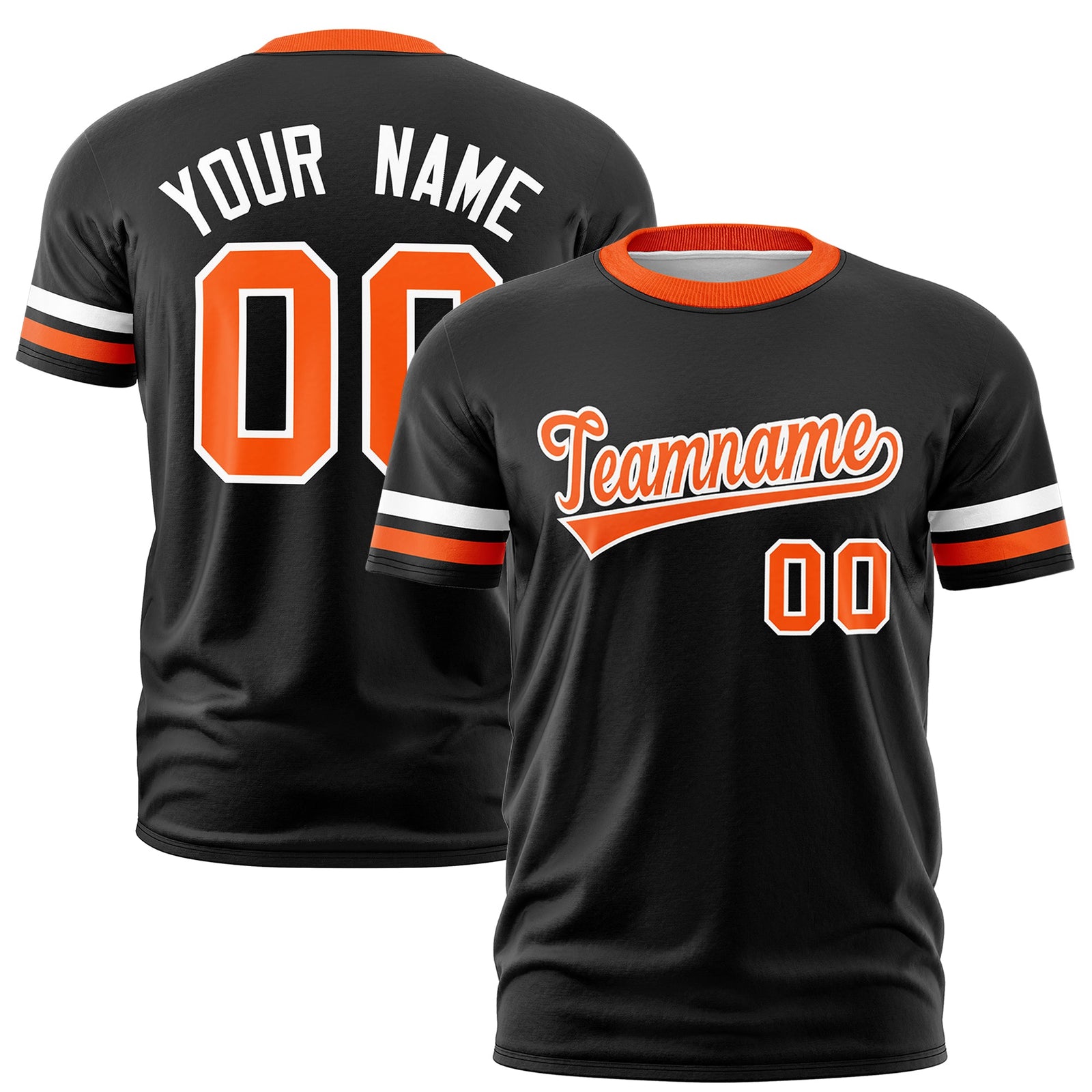 Custom Black Orange Classic Style Stripe Fashion T-shirt| KXKSHOP