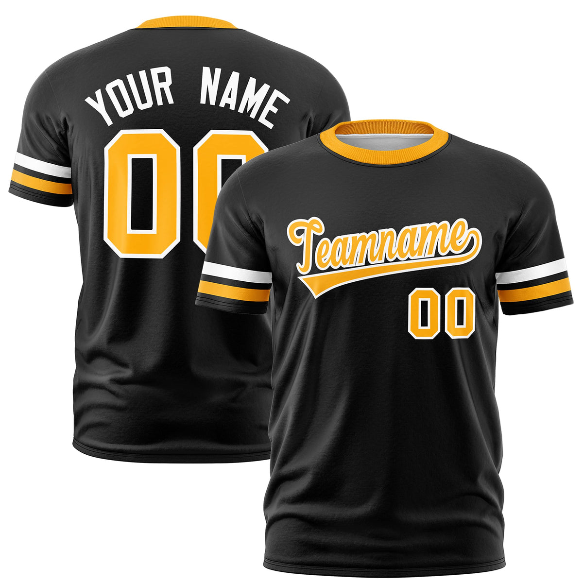 Custom Black Yellow Classic Style Stripe Fashion T-shirt| KXKSHOP