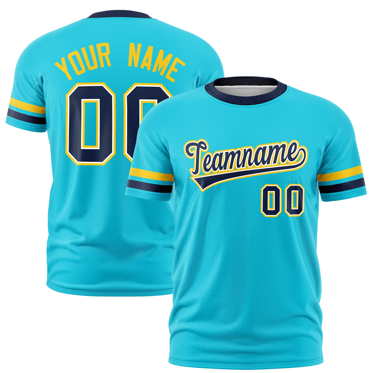 Custom Sky Blue Navy Classic Style Stripe Fashion T-shirt| KXKSHOP