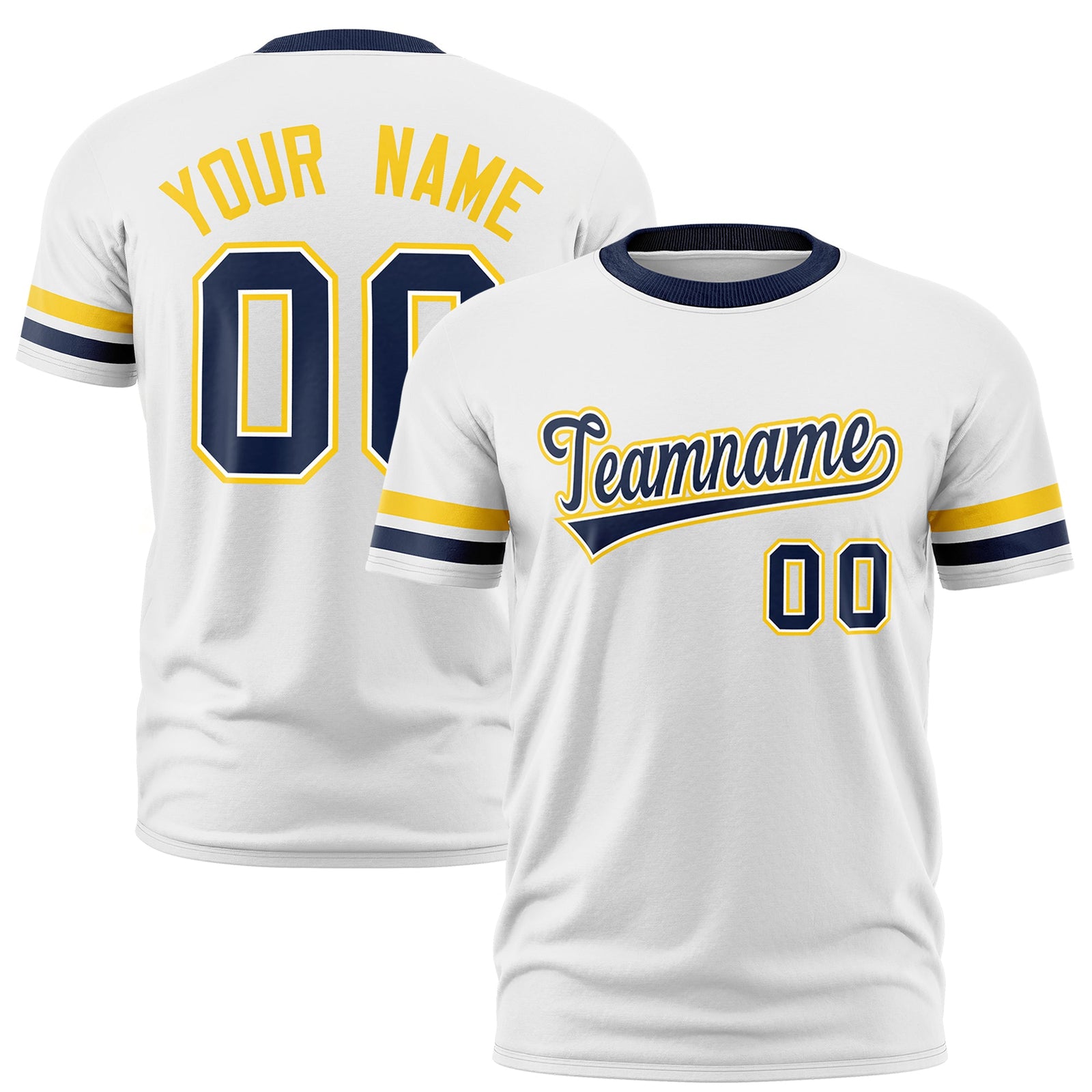 Custom White Navy Classic Style Stripe Fashion T-shirt| KXKSHOP