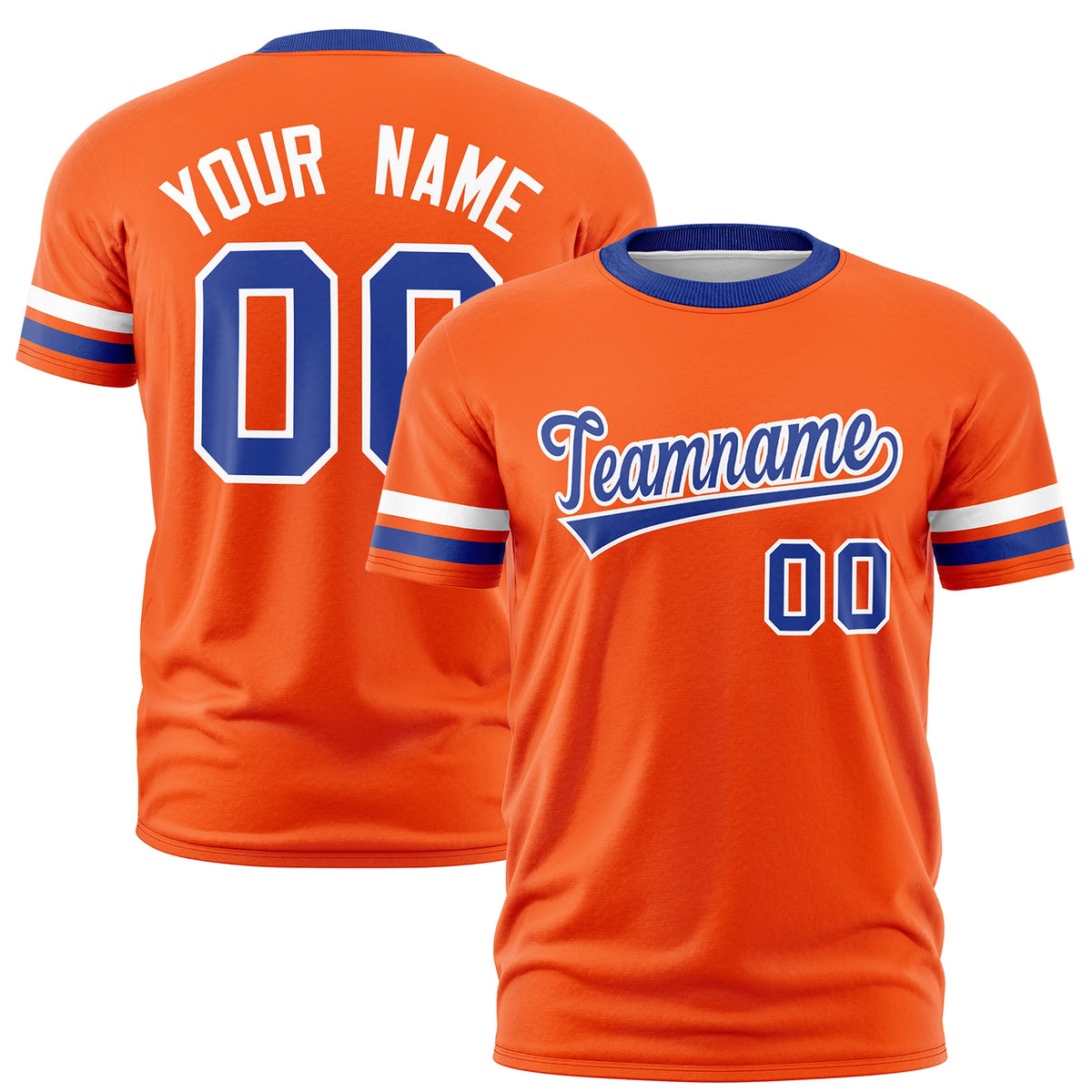 Custom Orange Royal Blue Classic Style Stripe Fashion T-shirt| KXKSHOP