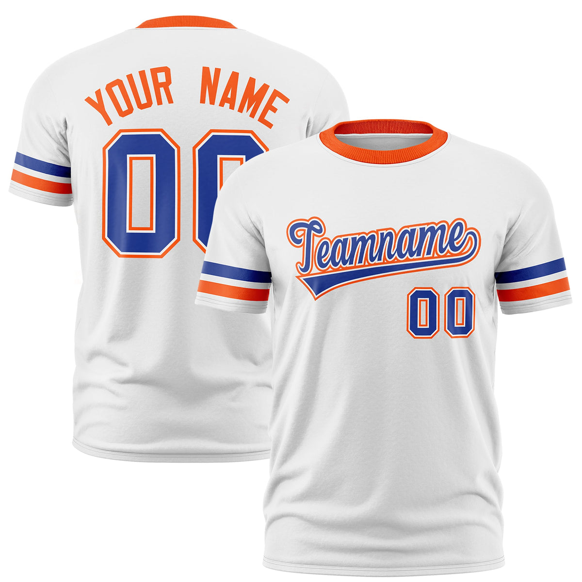 Custom White Orange Classic Style Stripe Fashion T-shirt| KXKSHOP