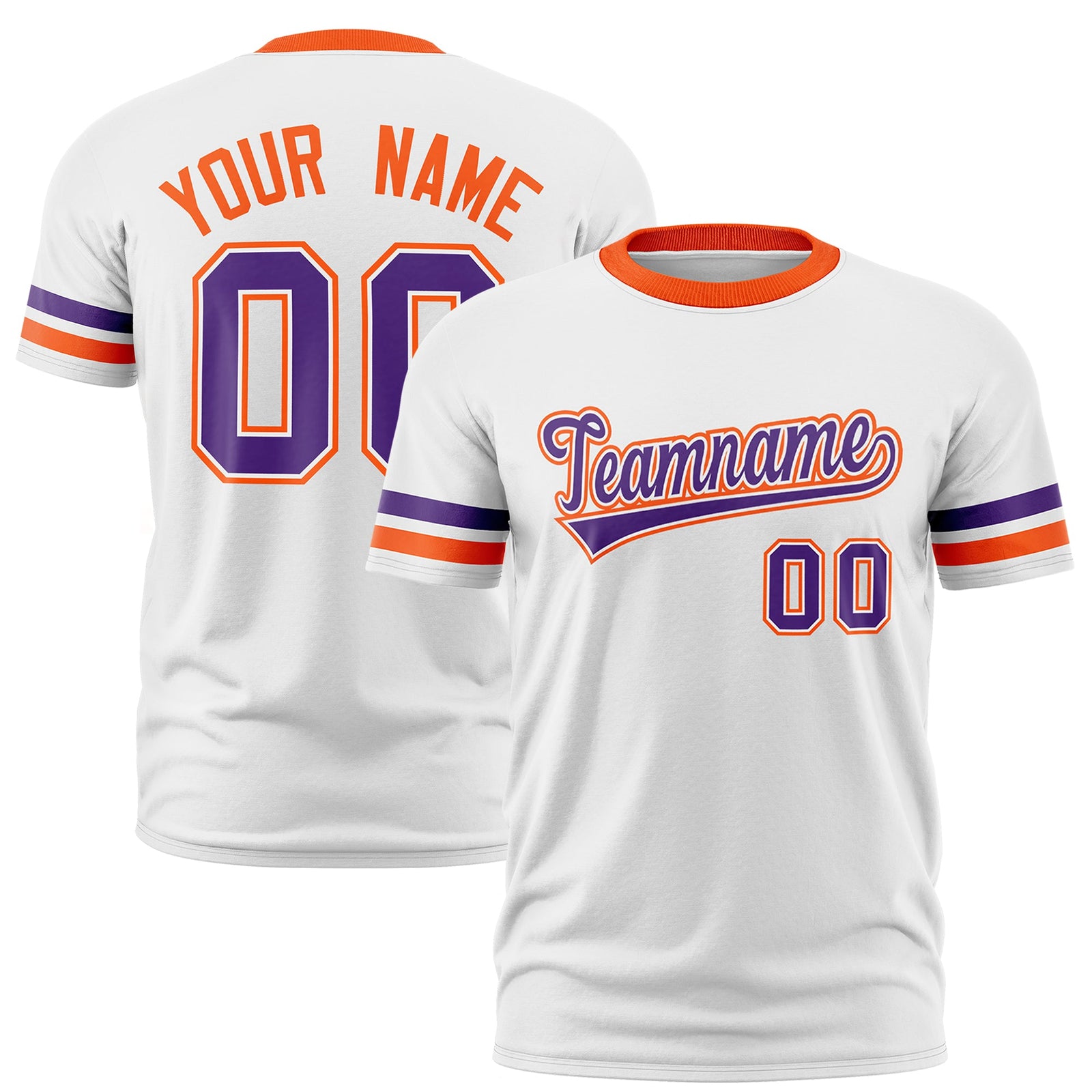 Custom White Orange Classic Style Stripe Fashion T-shirt| KXKSHOP