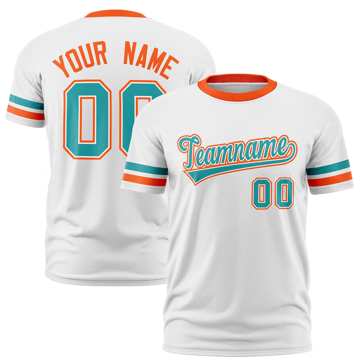 Custom White Orange Classic Style Stripe Fashion T-shirt| KXKSHOP
