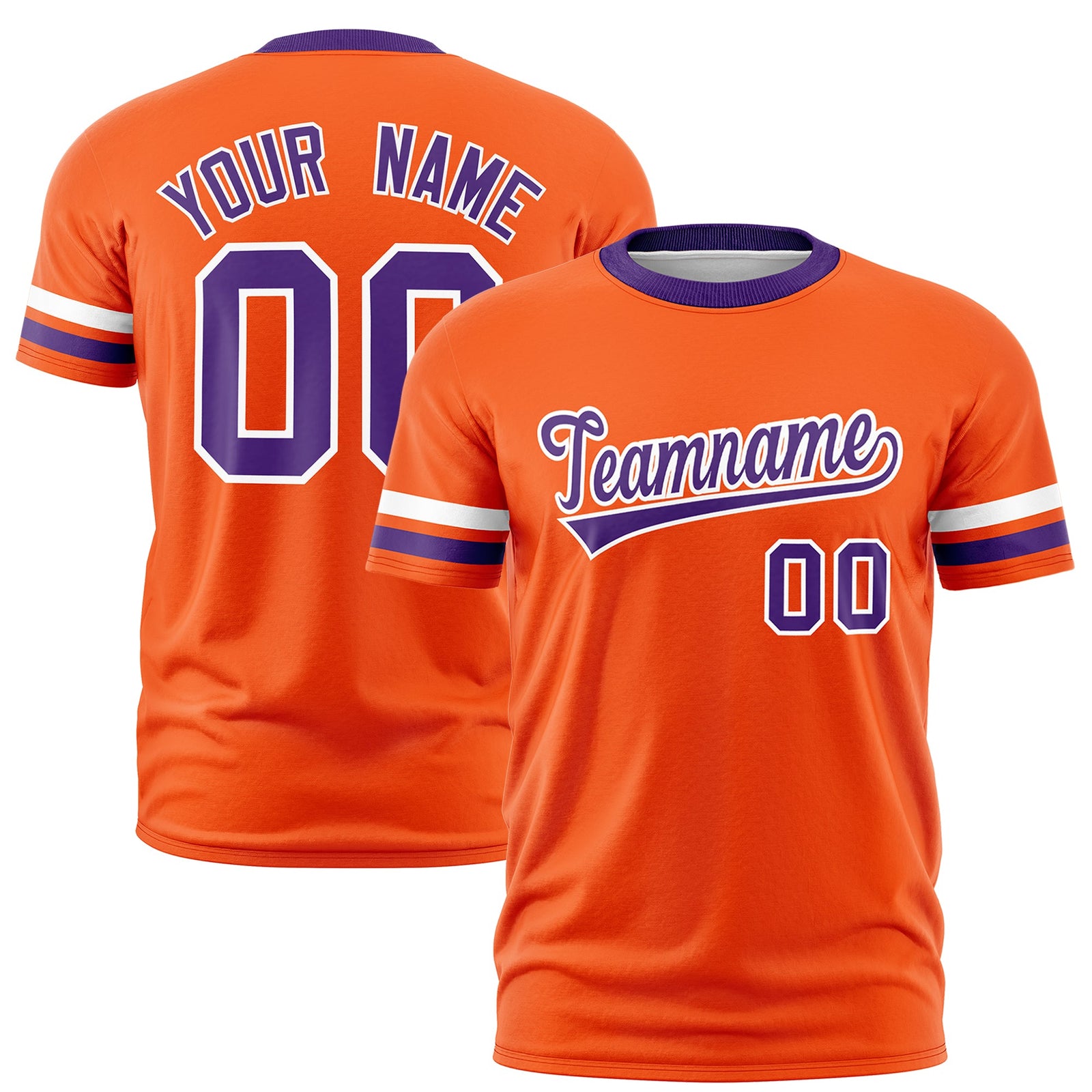 Custom Orange Purple Classic Style Stripe Fashion T-shirt| KXKSHOP