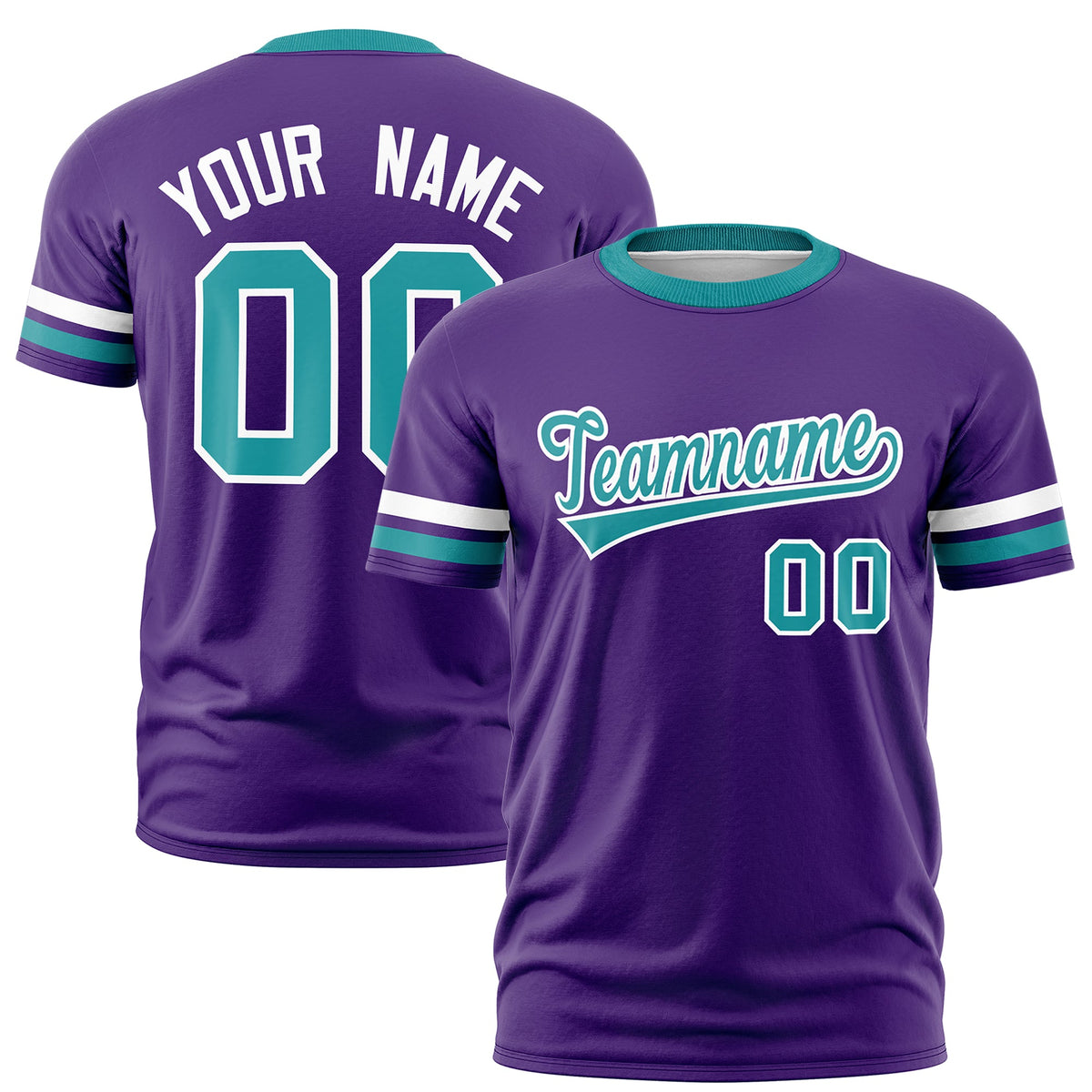 Custom Purple Aqua Classic Style Stripe Fashion T-shirt| KXKSHOP