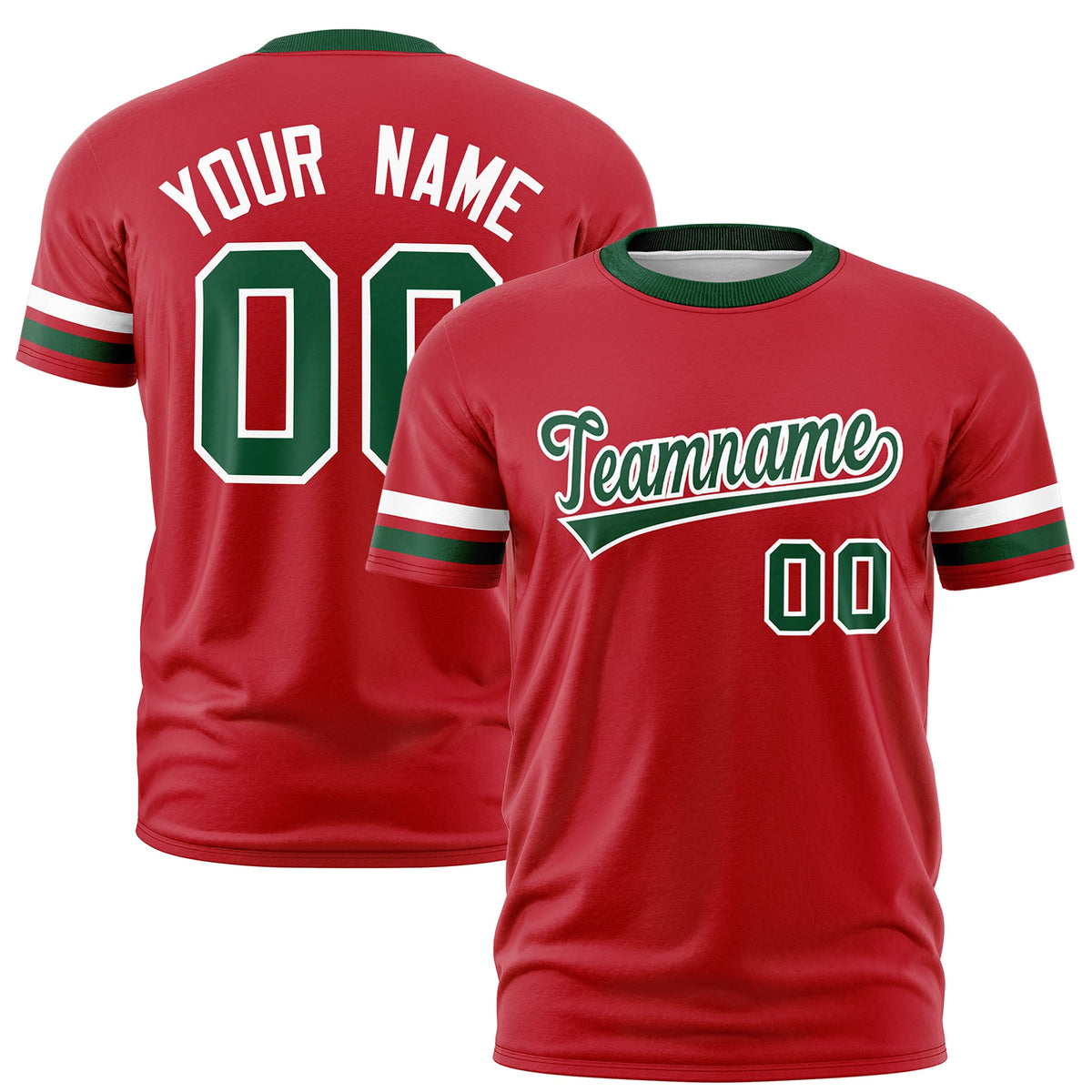 Custom Red Green Classic Style Stripe Fashion T-shirt| KXKSHOP