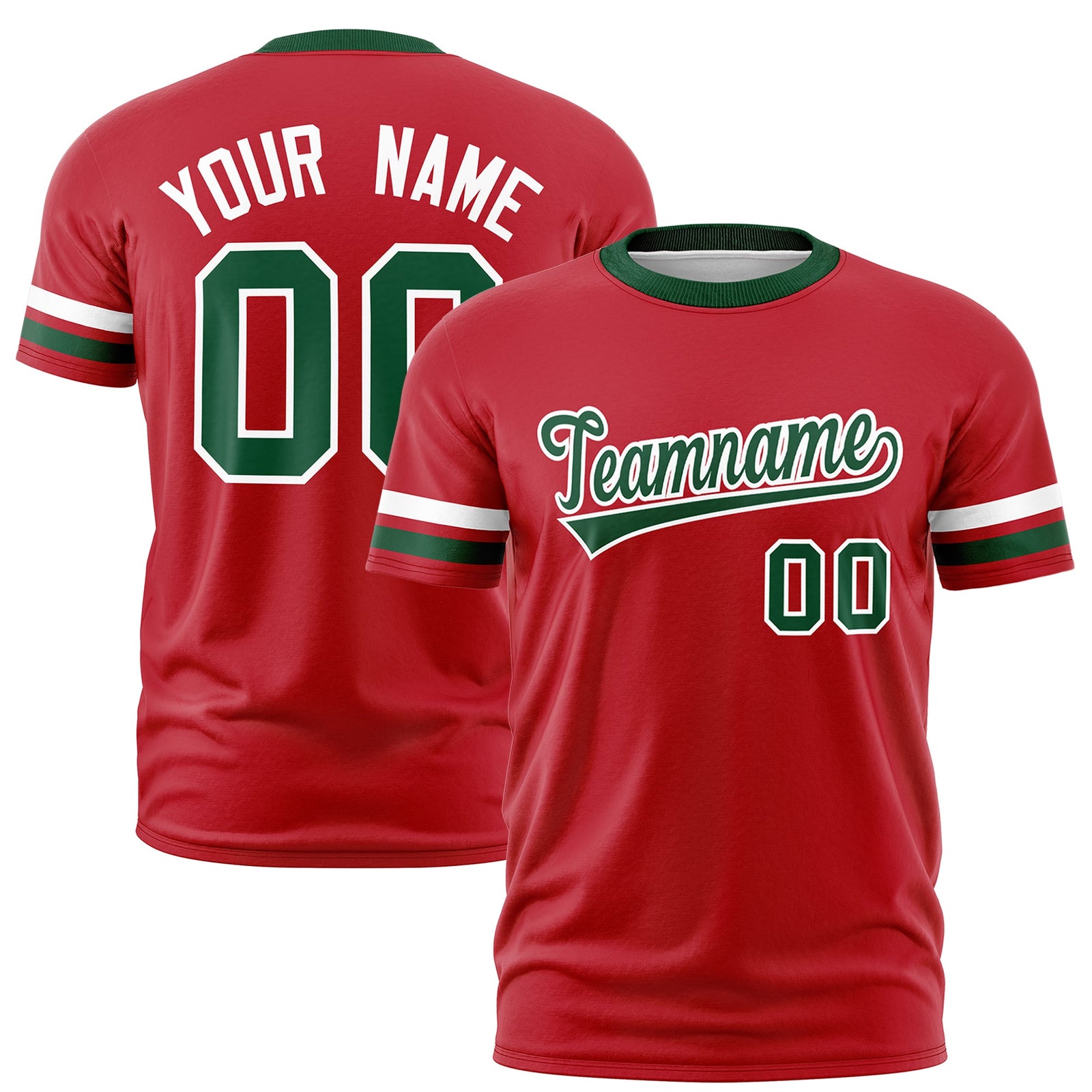 Custom Red Green Classic Style Stripe Fashion T-shirt| KXKSHOP
