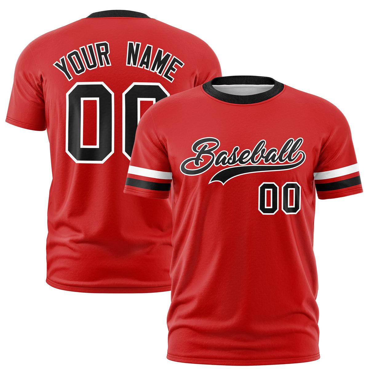 Custom Red Black Classic Style Stripe Fashion T-shirt| KXKSHOP