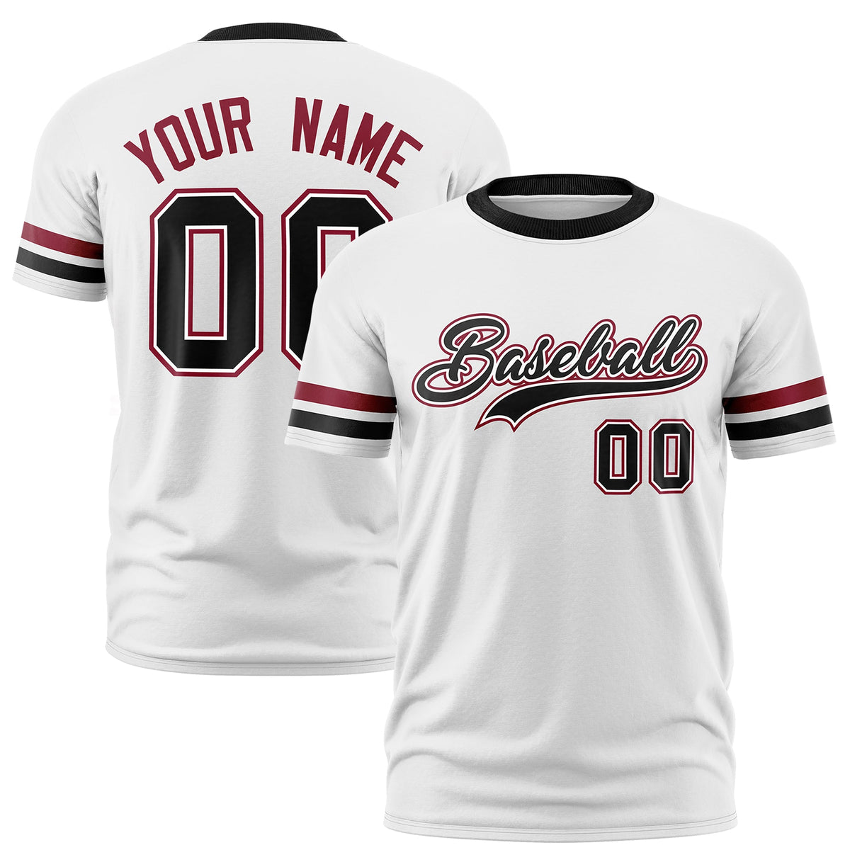 Custom White Black Classic Style Stripe Fashion T-shirt| KXKSHOP