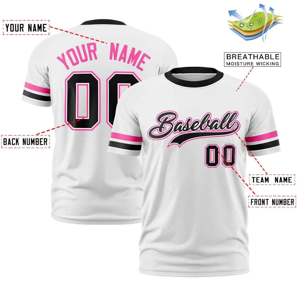 Custom White Black Classic Style Stripe Fashion T-shirt| KXKSHOP