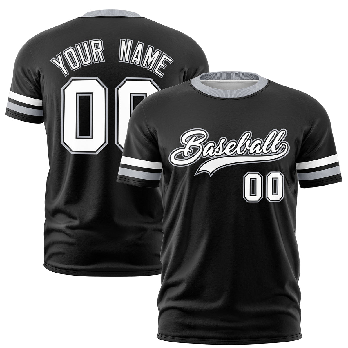 Custom Black Gray Classic Style Stripe Fashion T-shirt| KXKSHOP