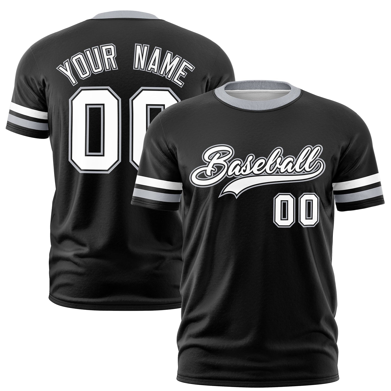 Custom Black Gray Classic Style Stripe Fashion T-shirt| KXKSHOP