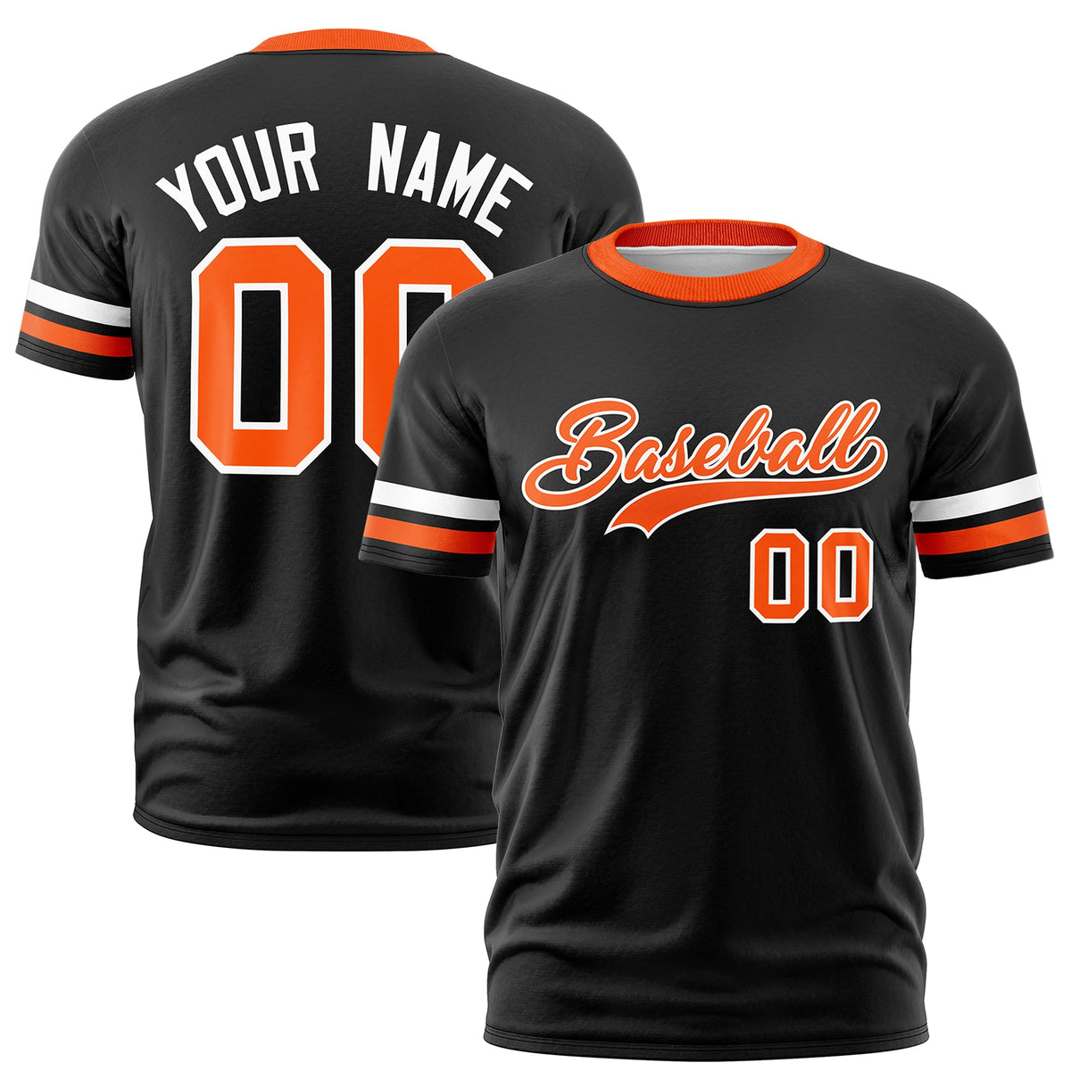 Custom Black Orange Classic Style Stripe Fashion T-shirt| KXKSHOP