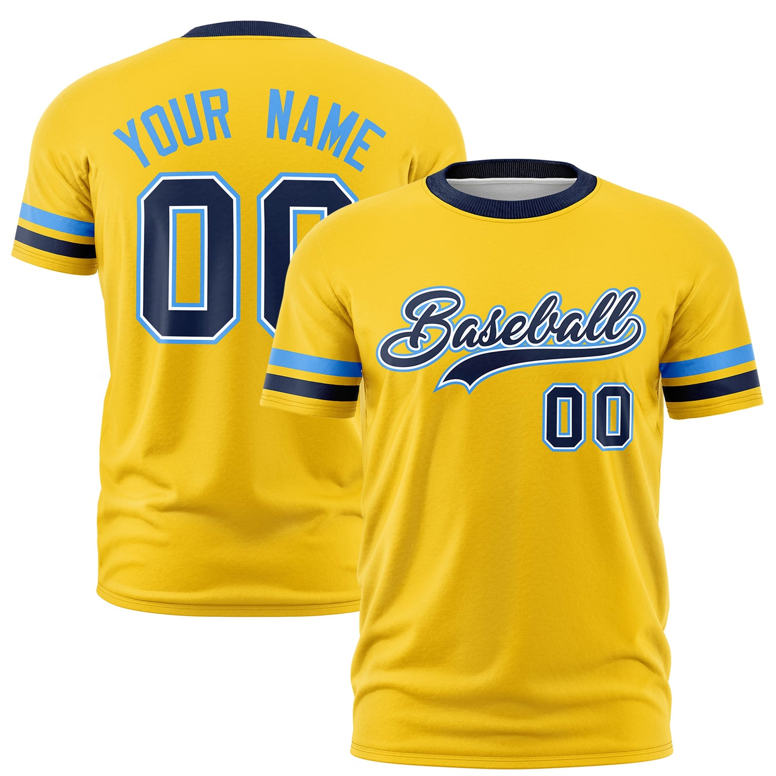 Custom Gold Navy Classic Style Stripe Fashion T-shirt| KXKSHOP