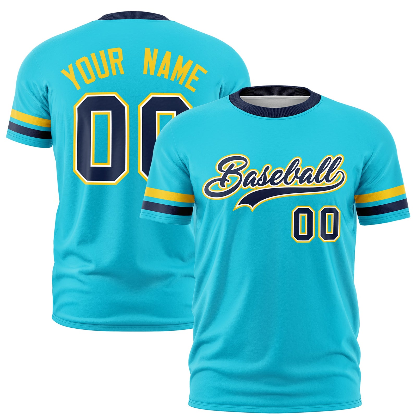 Custom Sky Blue Navy Classic Style Stripe Fashion T-shirt| KXKSHOP