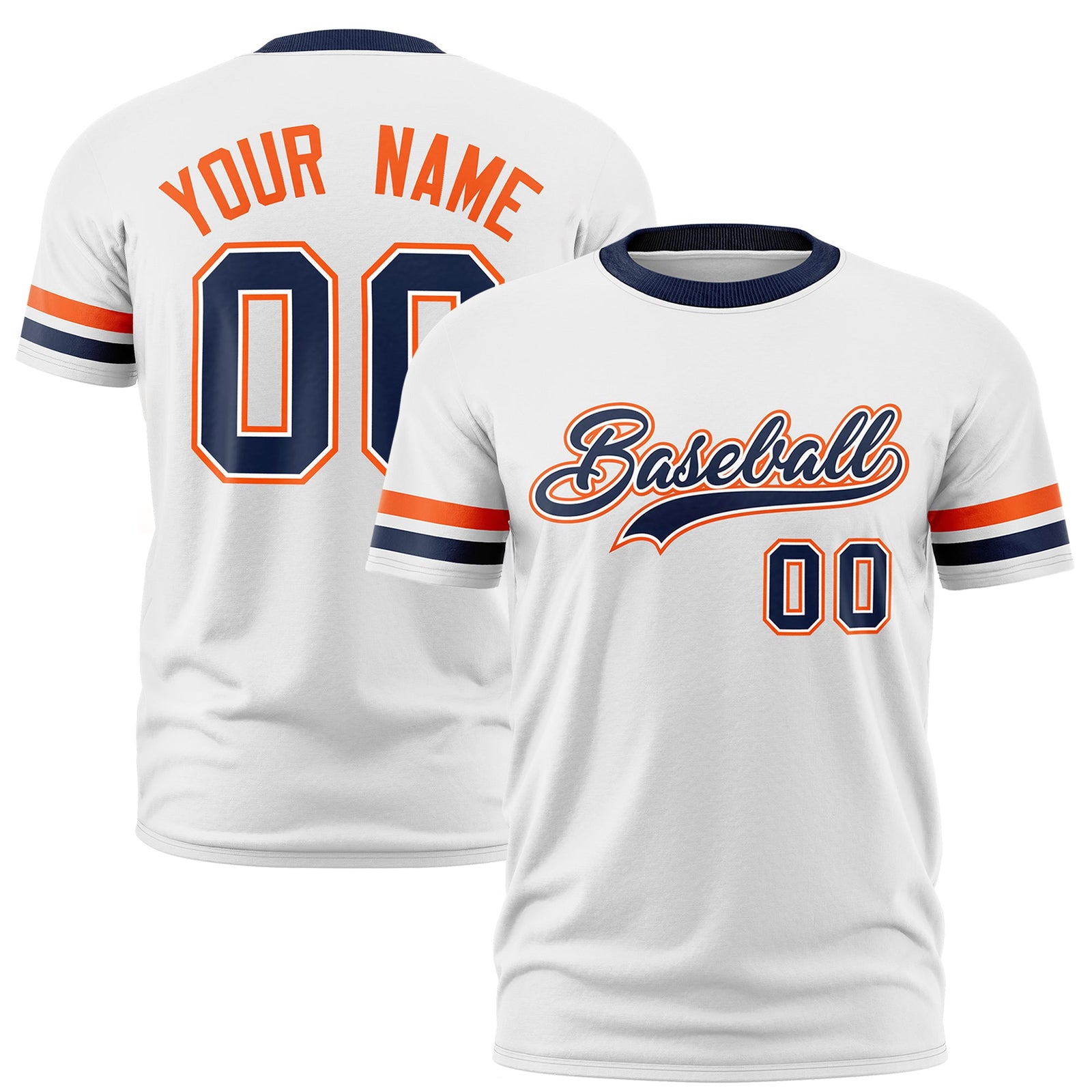Custom White Navy Classic Style Stripe Fashion T-shirt| KXKSHOP