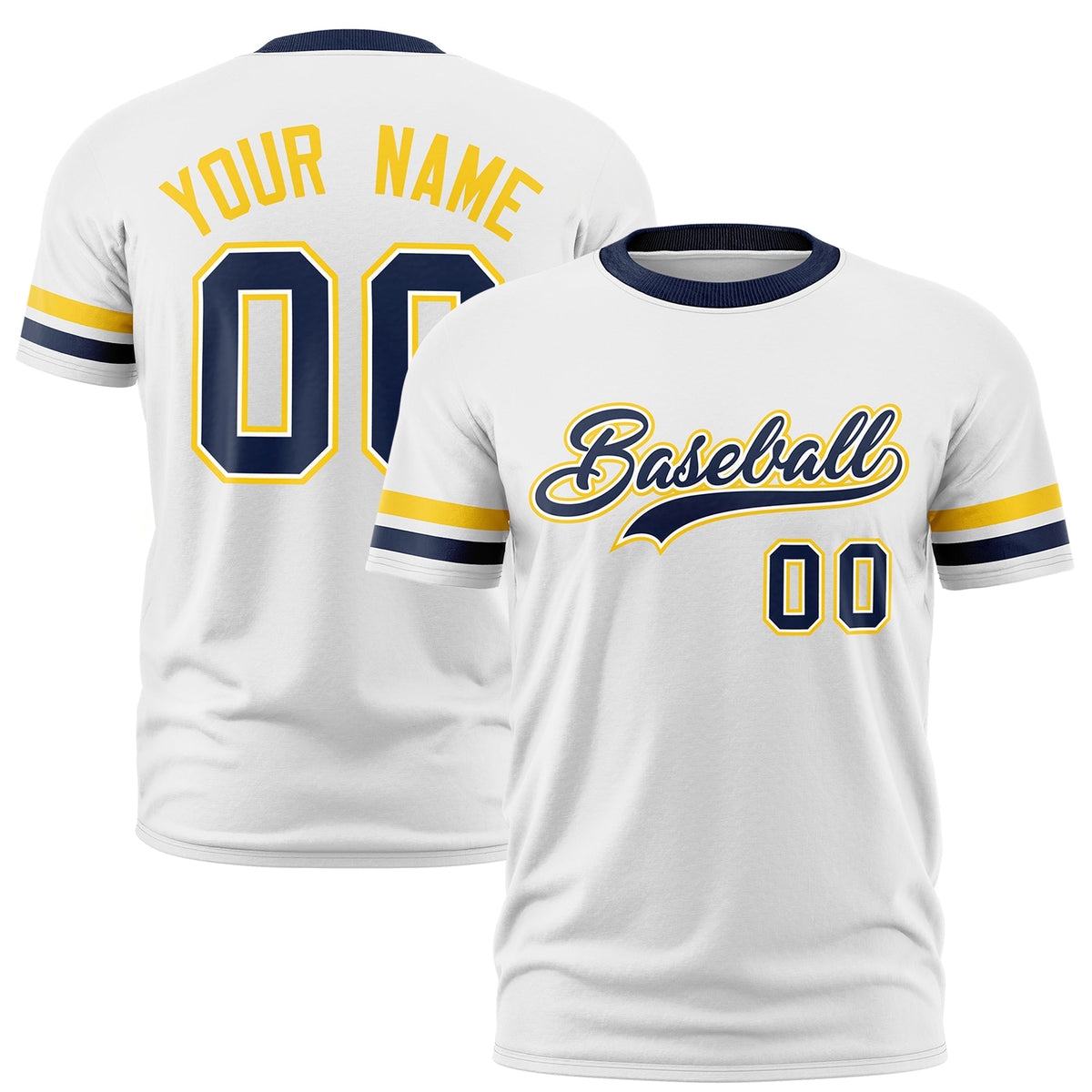 Custom White Navy Classic Style Stripe Fashion T-shirt| KXKSHOP