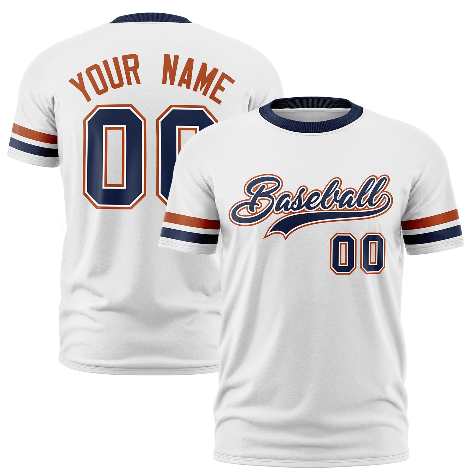 Custom White Navy Classic Style Stripe Fashion T-shirt| KXKSHOP