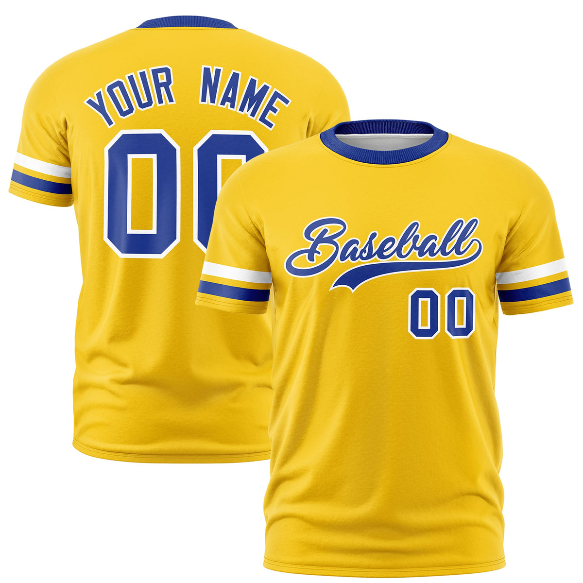 Custom Gold Royal Blue Classic Style Stripe Fashion T-shirt| KXKSHOP
