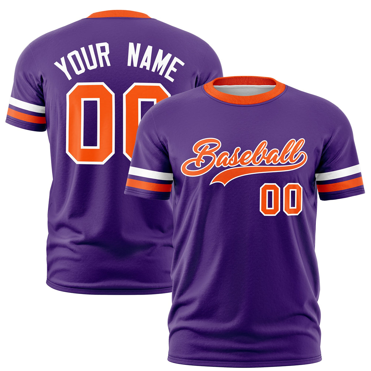 Custom Purple Orange Classic Style Stripe Fashion T-shirt| KXKSHOP