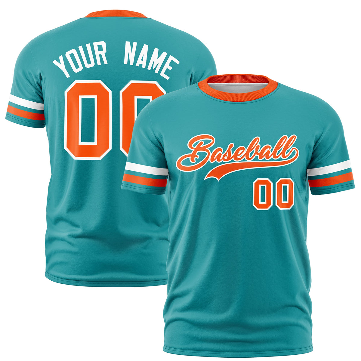 Custom Powder Blue Orange Classic Style Stripe Fashion T-shirt| KXKSHOP