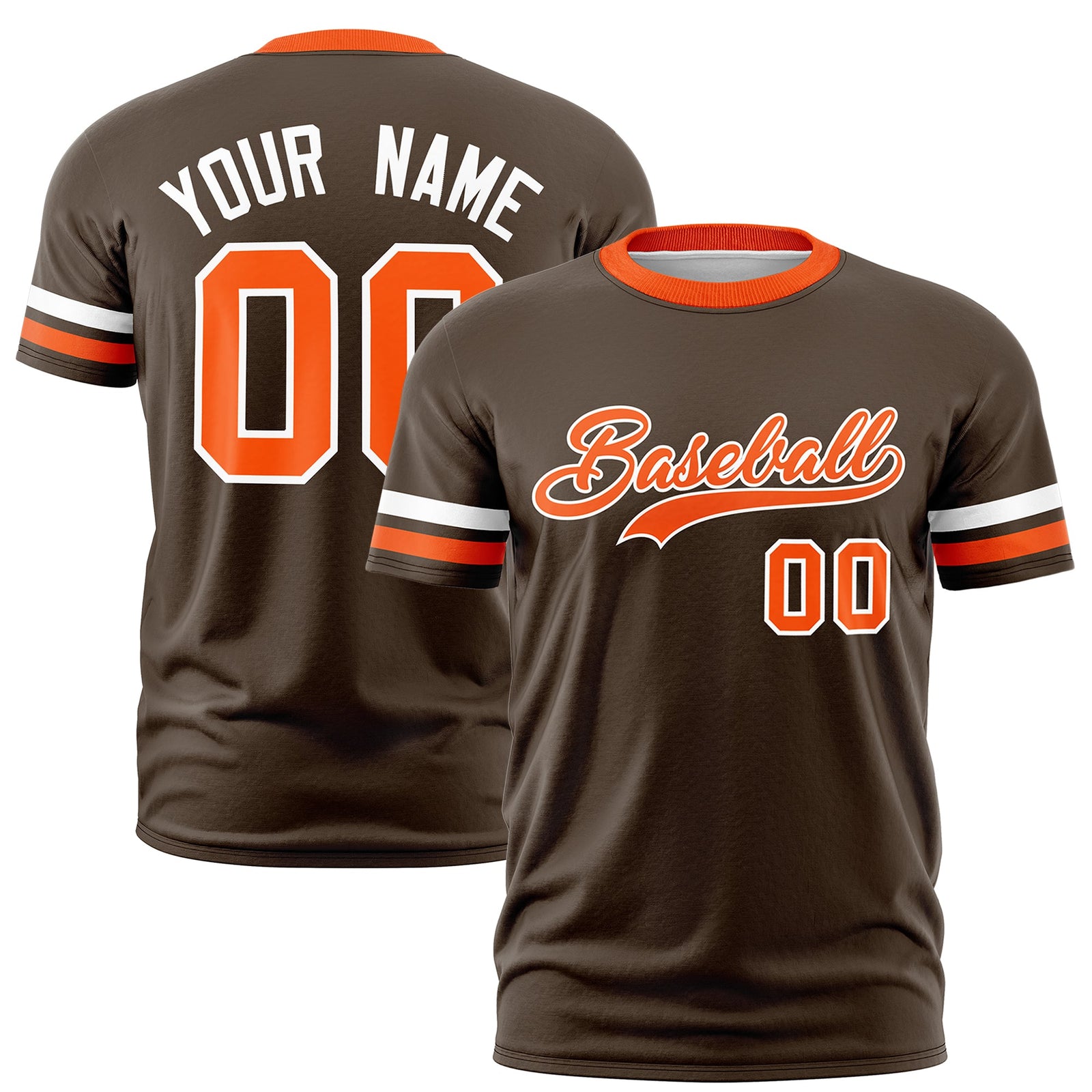 Custom Brown Orange Classic Style Stripe Fashion T-shirt| KXKSHOP